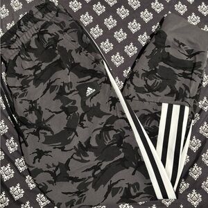 Adidas Black and Gray Camouflage Pants